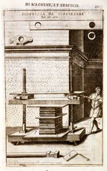 En bokpress för folioböcker, 1607